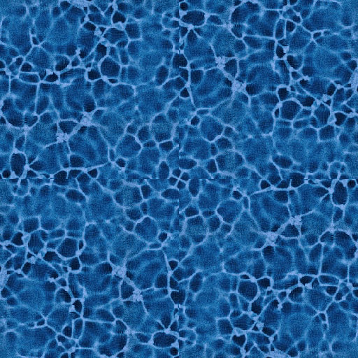 An intricate 3D isometric pattern of glowing coral formations with simulated caustics light effects, arranged in a rotationally symmetrical repeat.