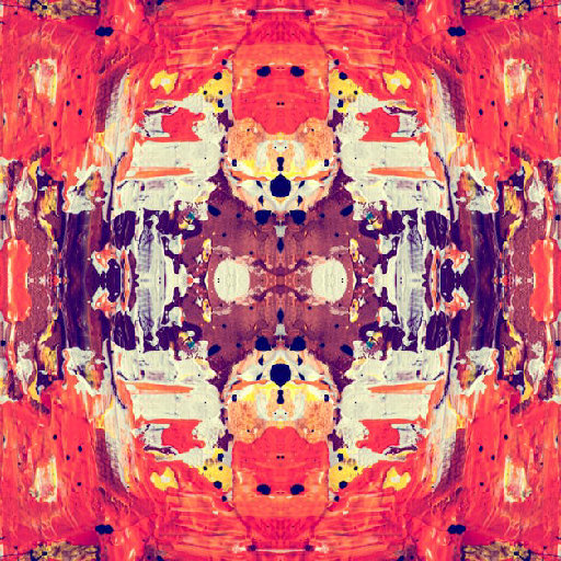 Abstract Action Painting self-adhesive wallpaper, featuring vibrant colors and textured brushstrokes in a balanced mirror repeat pattern.