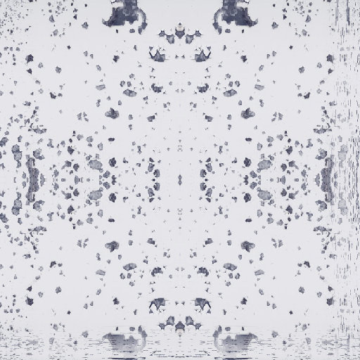 Abstract ink blot pattern with mirror symmetry on a textured background, repeating seamlessly.