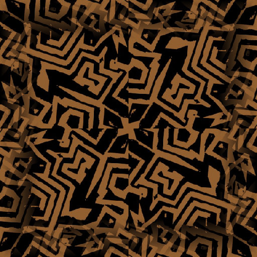 Seamless repeat tile of a sophisticated AI-generated ribbed texture arranged in a rotational symmetry pattern.