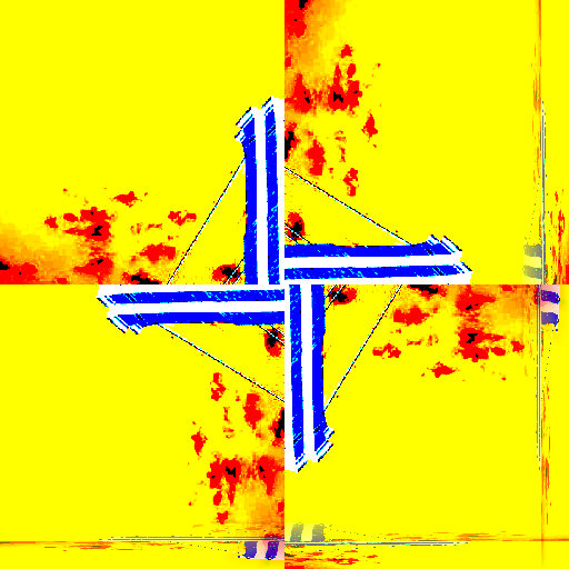 Brooklyn Bridge structural vibration pattern with rotational symmetry, viewed from Old Fulton Street, in akustyka wallpaper design.