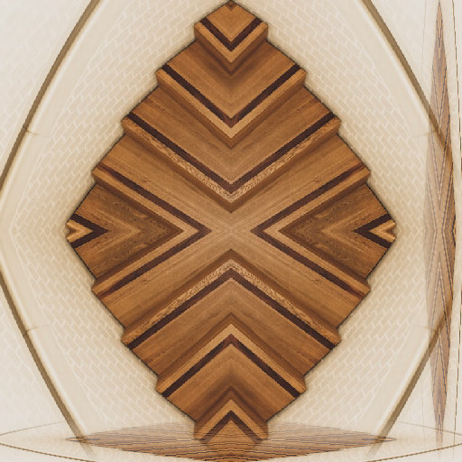 Close-up of Damien's Curves pattern with mirror symmetry, showcasing its sophisticated design for acoustic spaces, designed by Lukas Juhas.