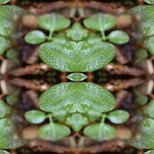 Close-up of a brutalist concrete pattern with mirror symmetry, inspired by Seaside Bittercress, in grey tones.