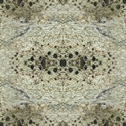 A seamless repeat pattern of Lecidella lichen structures arranged with mirror symmetry, creating an architectural blueprint effect.