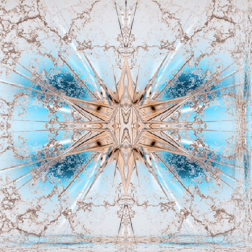 A symmetrical, mirrored pattern inspired by a supernova explosion, rendered in vibrant colors and cosmic textures. Perfect for astrofizyka theme.