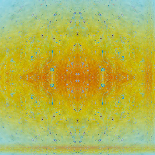 Vibrant abstract pulsar design with flowing colorful patterns and mirror symmetry, inspired by astrofizyka and captured by Rafael Minguet Delgado.