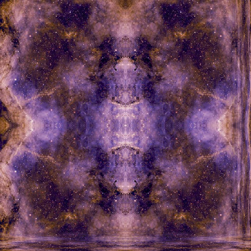 Celestial Mirror pattern with astronomical elements reflected symmetrically, ideal for self-adhesive wallpaper.