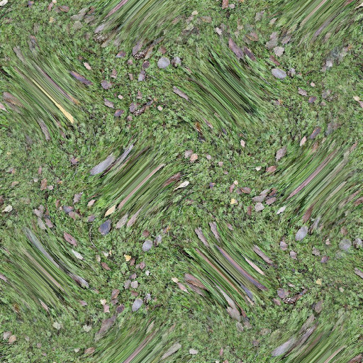 Close-up of a botanical pattern with elements arranged in a wave-like, flowing motion, in shades of green.