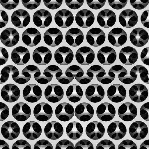 A repeating wallpaper pattern inspired by vintage punch cards, arranged in a brick symmetry with stark holes and solid sections, representing data visualization.