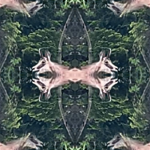 Mirror symmetrical pattern of stylized egzoplanety in chamois tones, representing a habitable zone. wallpaper⁶