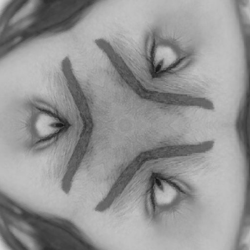 A repeating pattern of an expressive face, arranged in a hex-symmetric design, evoking a range of emotions.