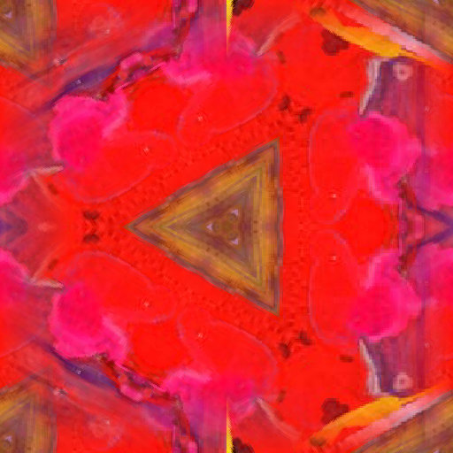 A seamless repeat of abstract art with bold red and yellow paint splashes in a hexagonal pattern, evoking passion and energy.