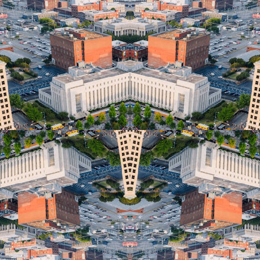 Aerial view of a vibrant city festival, presented as a repeating 'Brick' pattern wallpaper by wallpaper⁶.