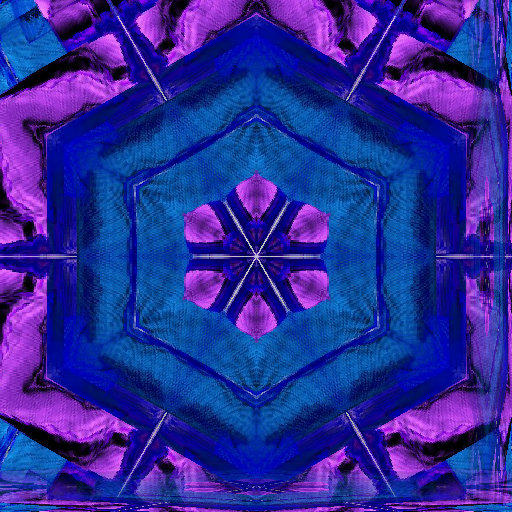 Symmetric Echo wallpaper pattern with geometric shapes arranged in a kaleidoscope effect, inspired by Op-Art.